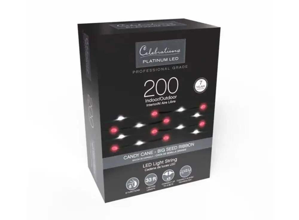Celebrations Classic LED T5 Red 200 ct Net Christmas Light